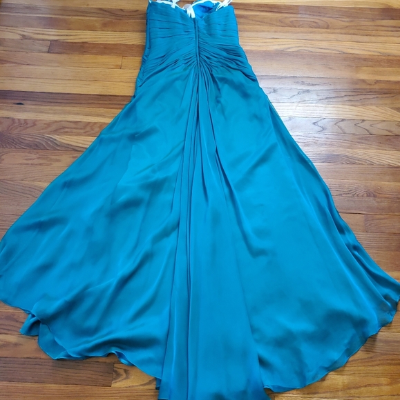 Strapless Sweatheart Gown Tiffany Designs Dress Size 4 Turquoise Teal - Picture 11 of 12
